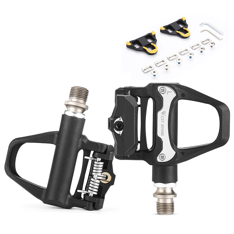WEST BIKING YP0802116 1 Pair Chrome Molybdenum Steel Self-locking Bicycle Pedals with SPD Cleats WEST BIKING YP0802116 1 Pair Chrome Molybdenum Steel Self-locking Bicycle Pedals with SPD Cleats